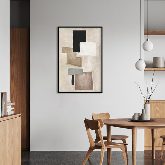 Dissonant Balance - Abstract Subtle Blocks Digital Painting - Wall Art Prints for Bedroom,Living Room, Office Area (Framed/Unframed)