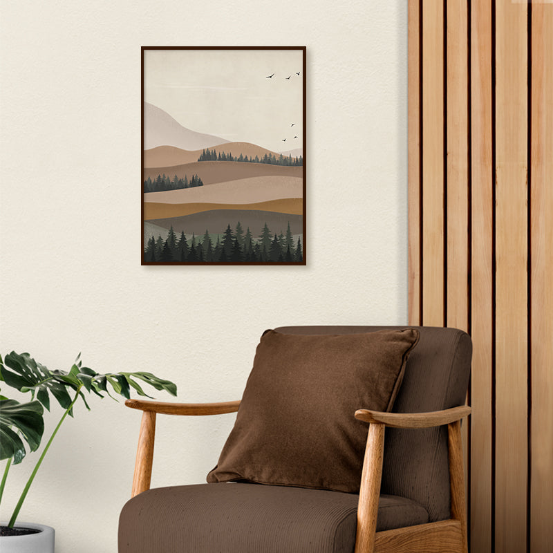 Serene View 1 - Landscape Digital painting - Part 1 of Set of 2 - for Living Room Bedroom (Framed-Unframed)