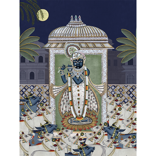 Shrinathji & Cows 1 - Blue